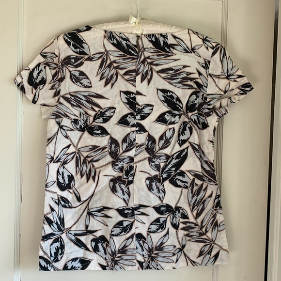J.Crew linen blend top tropical floral print size x- small 55% linen/45% cotton - Picture 2 of 6